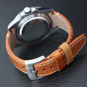   Curved End Leather Straps With Tang Buckles For Your Rolex 