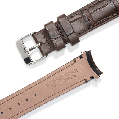 Brown Alligator / Silver Buckle