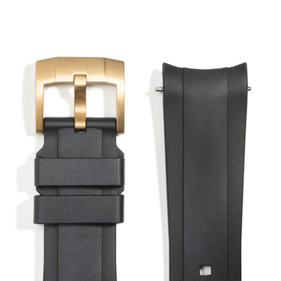 Black Rubber / Gold Buckle / Standard