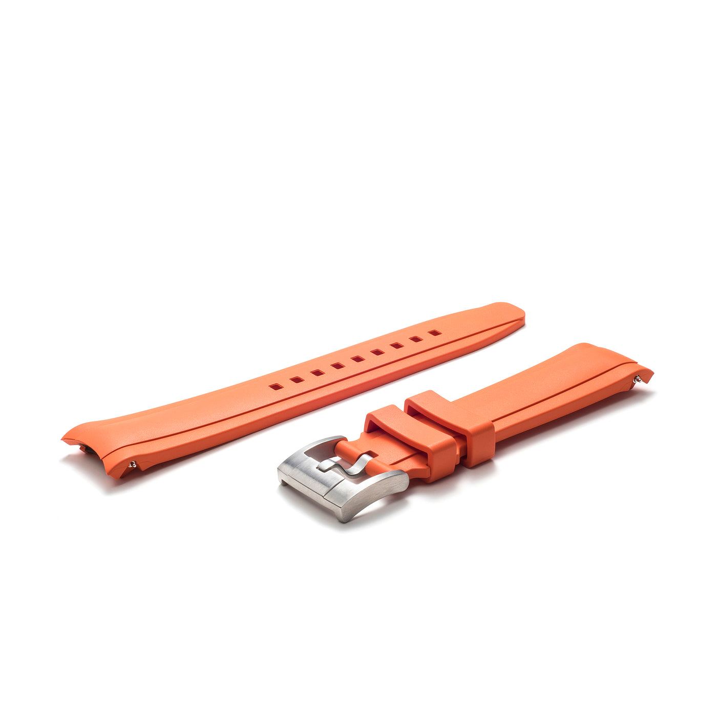 Orange Rubber / Silver Buckle