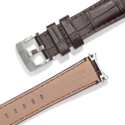 Brown Alligator / Silver Buckle