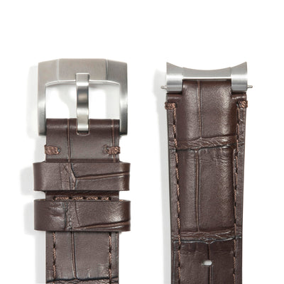 Brown Alligator / Silver Buckle