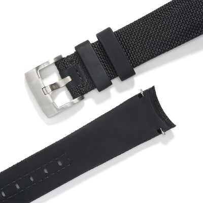 Black Nylon / Silver Buckle