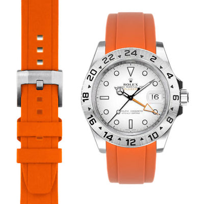 Orange Rubber / Silver Buckle