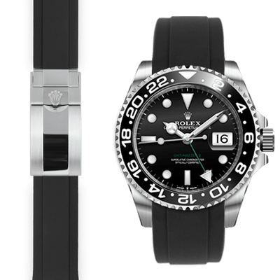 Rolex GMT black rubber watch strap