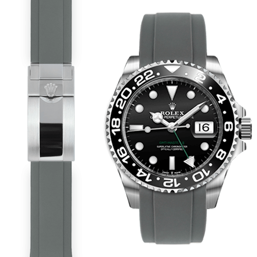 Rolex GMT grey rubber watch strap