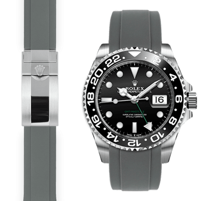 Rolex GMT grey rubber watch strap