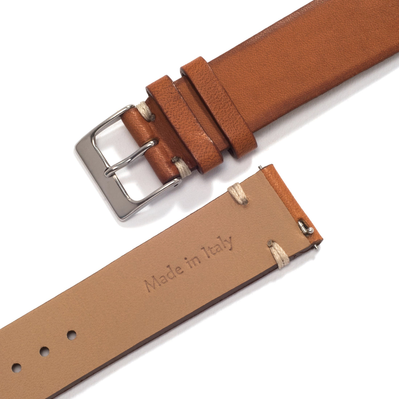 Everest UNIVERSAL HAZELNUT VINTAGE LEATHER WATCH STRAP front and back