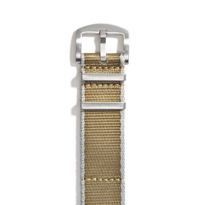 Everest Khaki & Grey NATO-Style Nylon Watch Band Buckle