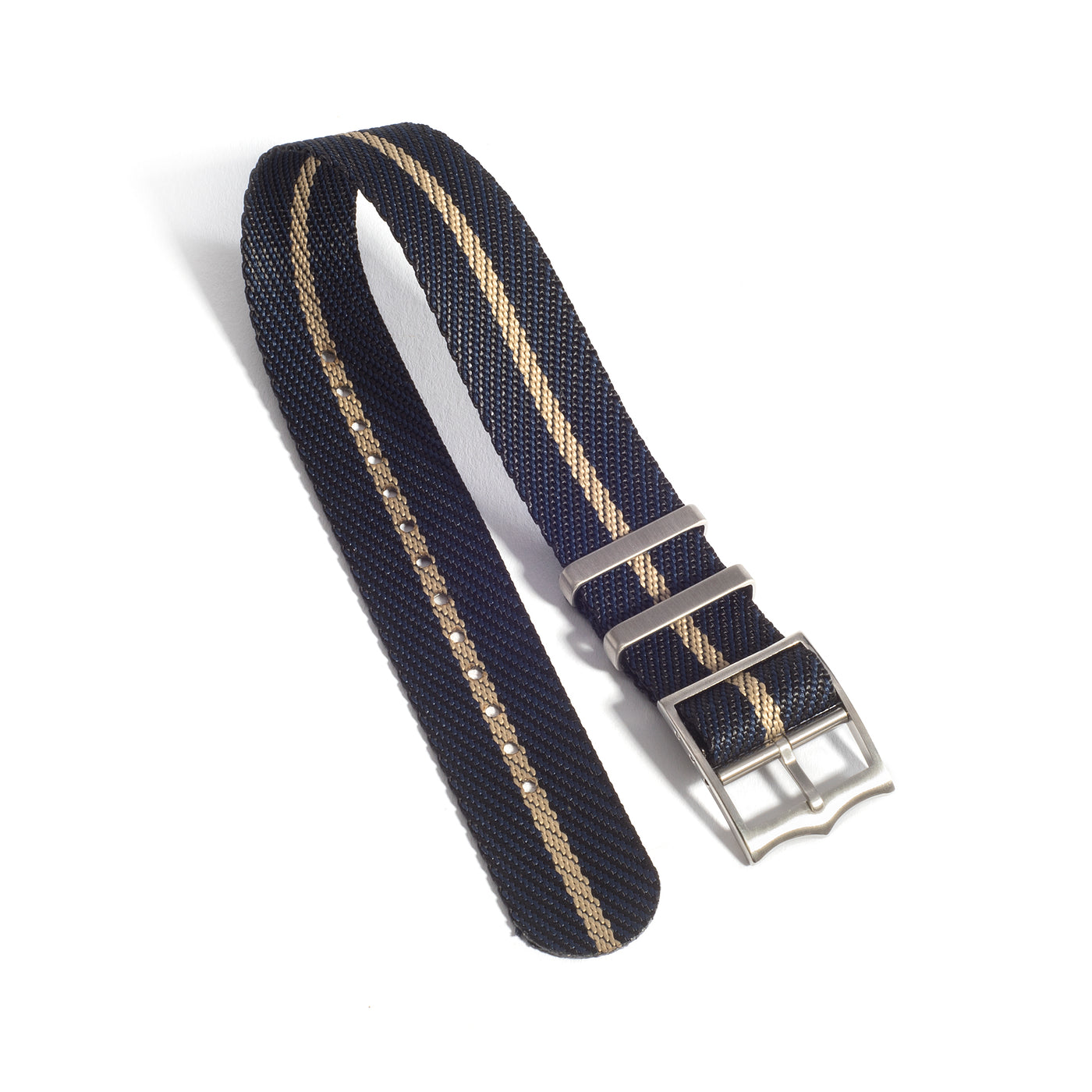 Everest Navy & Gold NATO-Style Single Pass Nylon Watch Band