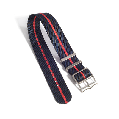 Everest Navy & Red NATO-Style Single Pass Nylon Watch Band