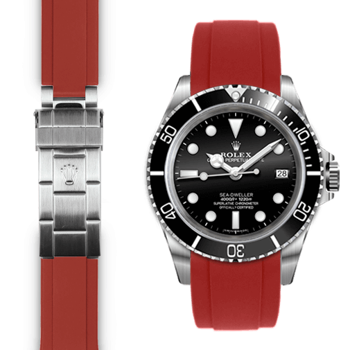 Rolex Sea Dweller red rubber watch strap