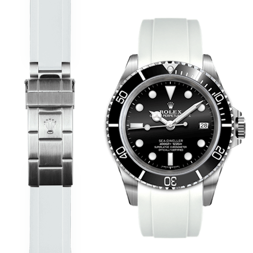 Rolex Sea Dweller white rubber watch strap