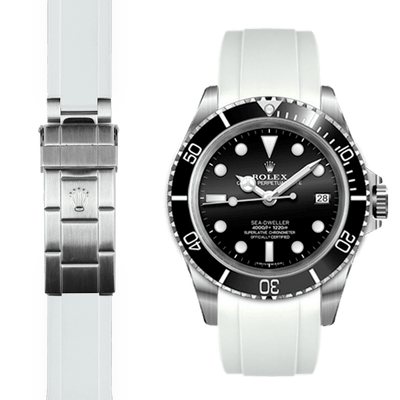 Rolex Sea Dweller white rubber watch strap