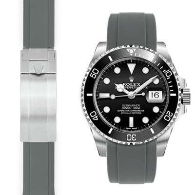 Rolex Submariner grey rubber watch strap