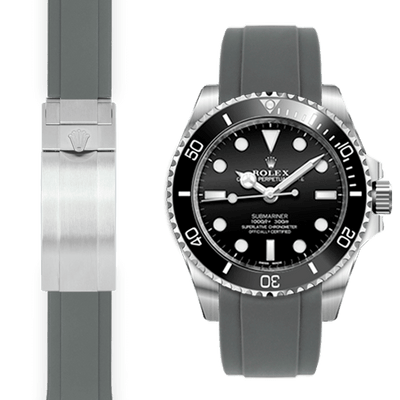 Rolex Submariner grey rubber watch strap