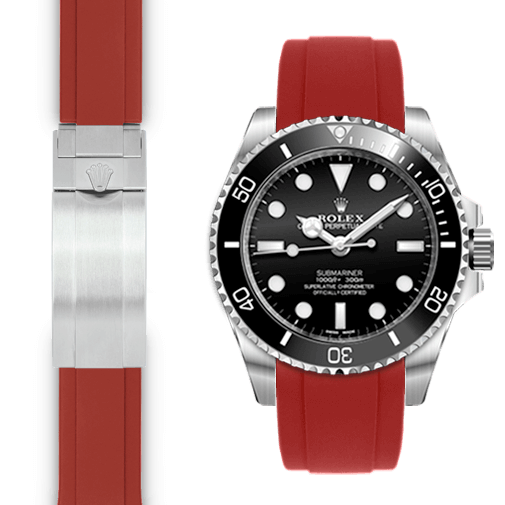 Rolex Submariner red rubber watch strap