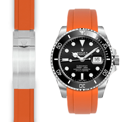 Rolex Submariner orange rubber watch strap