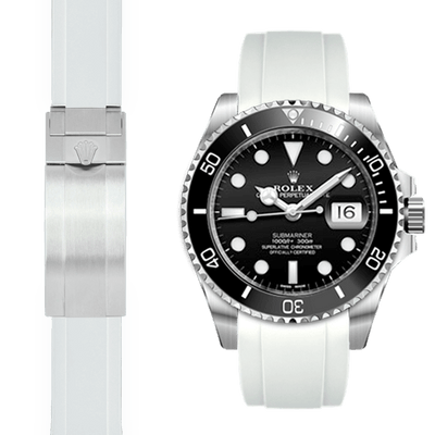 Rolex Submariner white rubber watch strap