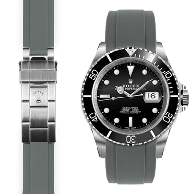 Rolex Submariner grey rubber watch strap