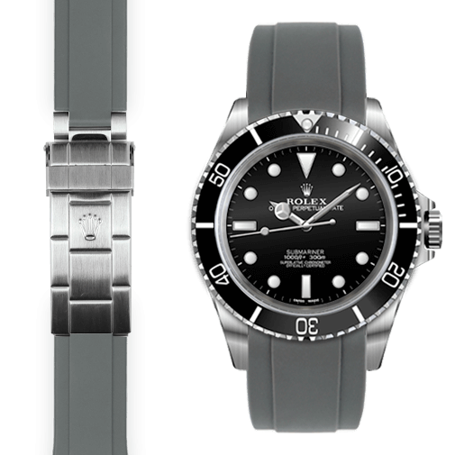 Rolex Submariner grey rubber watch strap