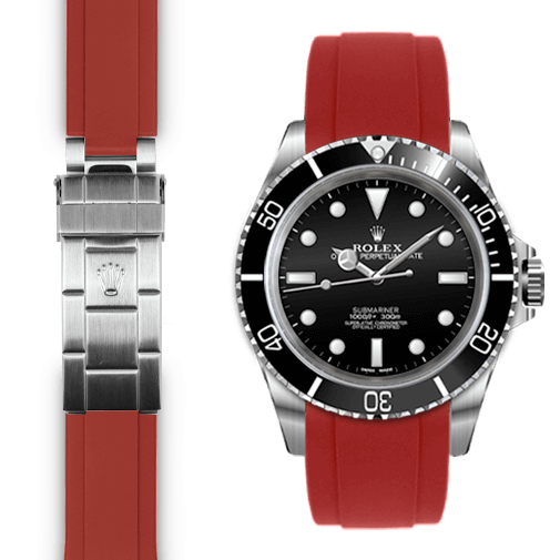 Rolex Submariner red rubber watch strap