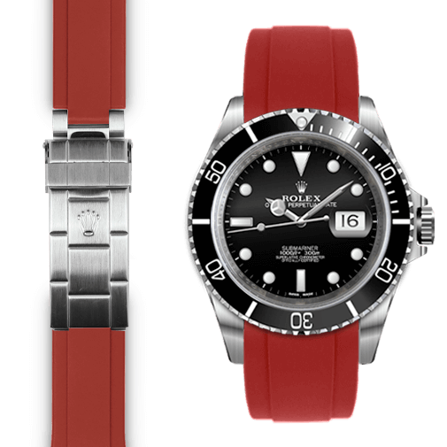 Rolex Submariner red rubber watch strap