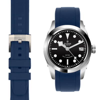 Tudor black bay blue rubber strap