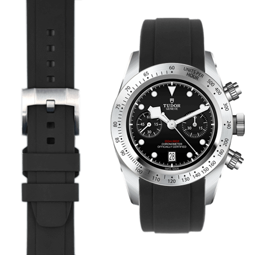 tudor black rubber strap