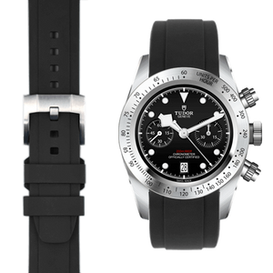 tudor black rubber strap