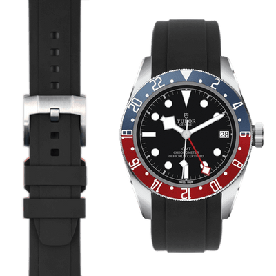 Tudor GMT Black rubber watch strap